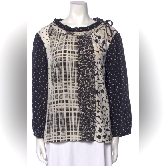 Weekend Max Mara Printed Silk Top - Size 4 - Picture 1 of 3